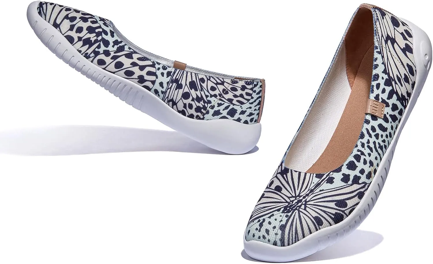 UIN Women's Art Painted Ballet Flats Slip On Pointed Toe Casual Lightweight Comfort Travel Walking Shoes Menorca Series