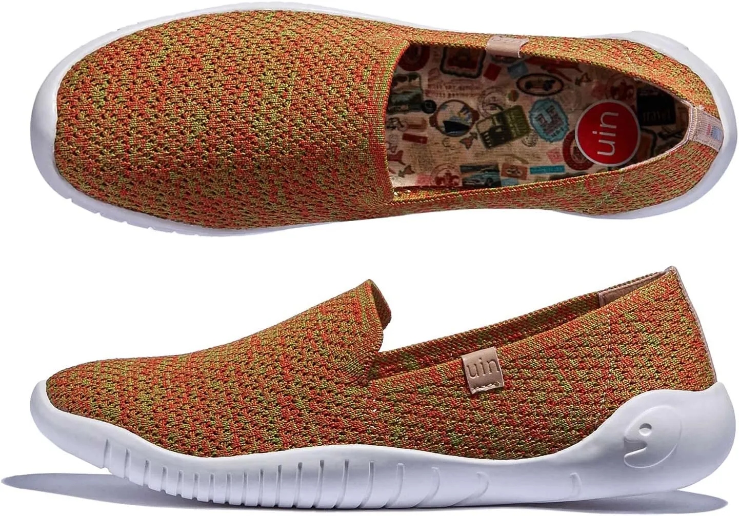 UIN Women's Art Painted Ballet Flats Slip On Pointed Toe Casual Lightweight Comfort Travel Walking Shoes Menorca Series