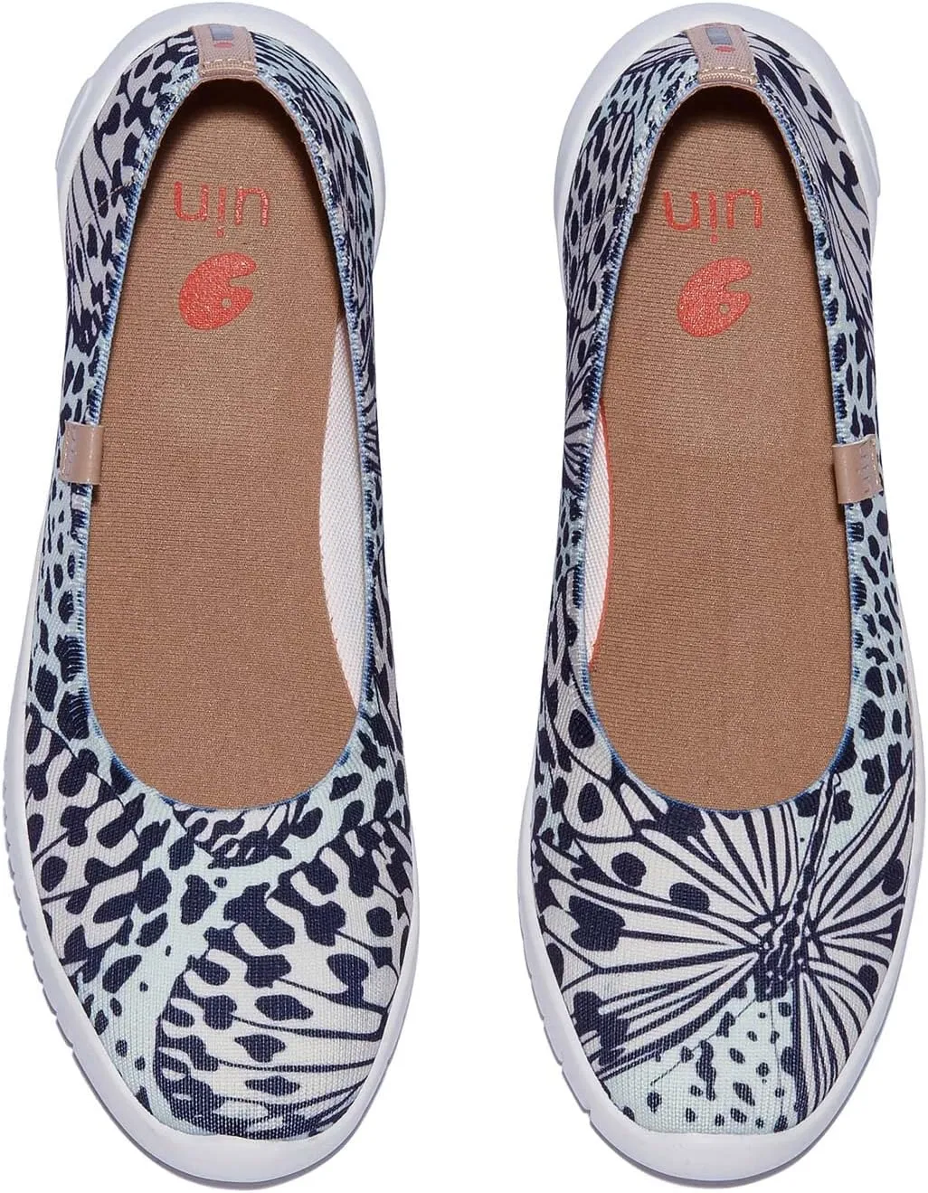 UIN Women's Art Painted Ballet Flats Slip On Pointed Toe Casual Lightweight Comfort Travel Walking Shoes Menorca Series