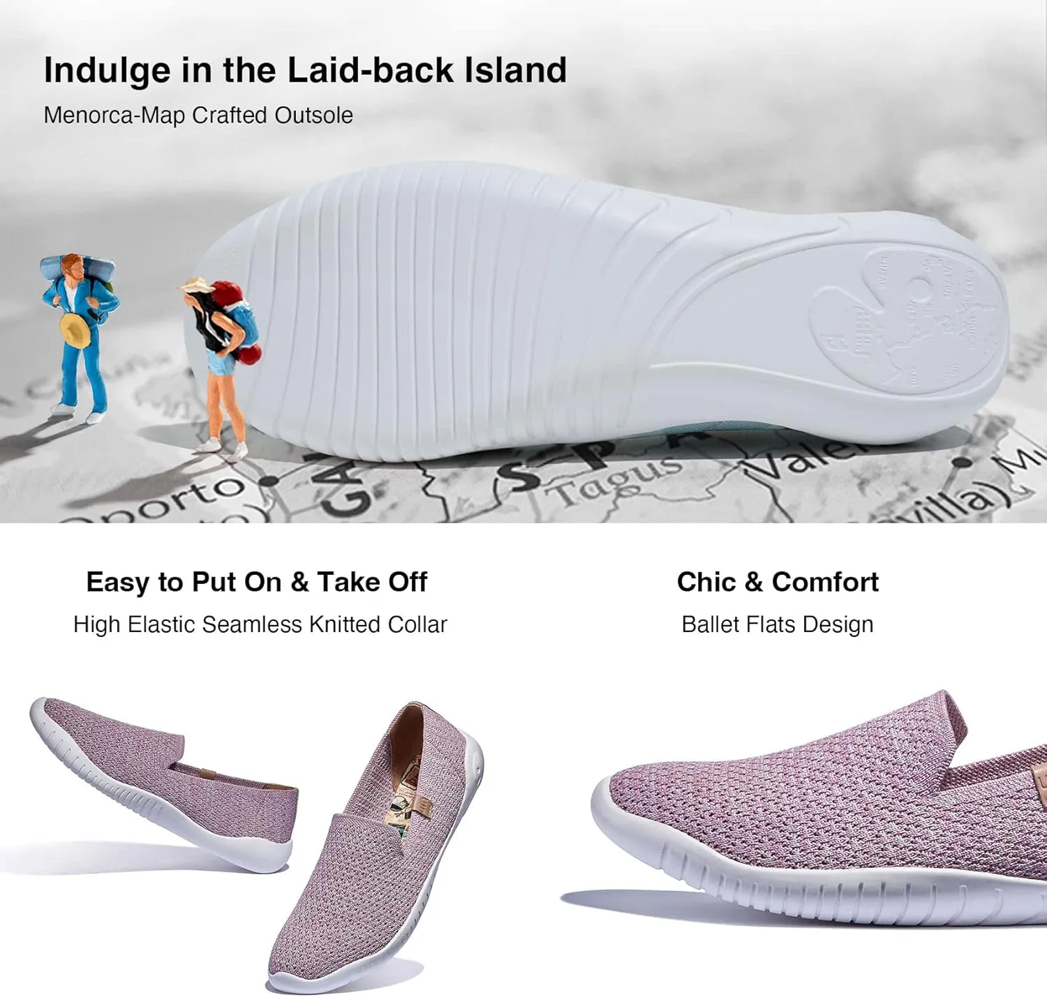 UIN Women's Art Painted Ballet Flats Slip On Pointed Toe Casual Lightweight Comfort Travel Walking Shoes Menorca Series