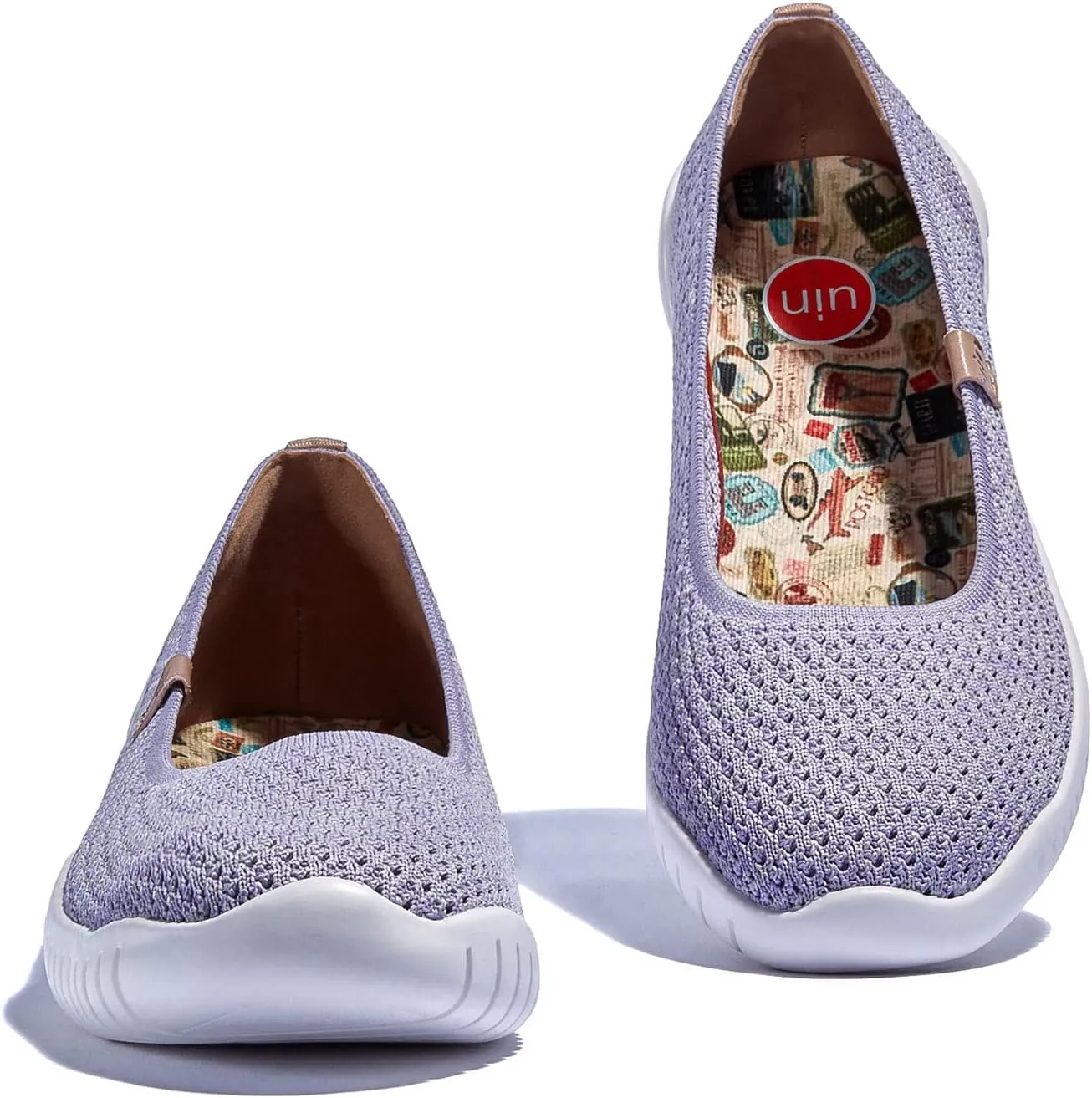 UIN Women's Art Painted Ballet Flats Slip On Pointed Toe Casual Lightweight Comfort Travel Walking Shoes Menorca Series