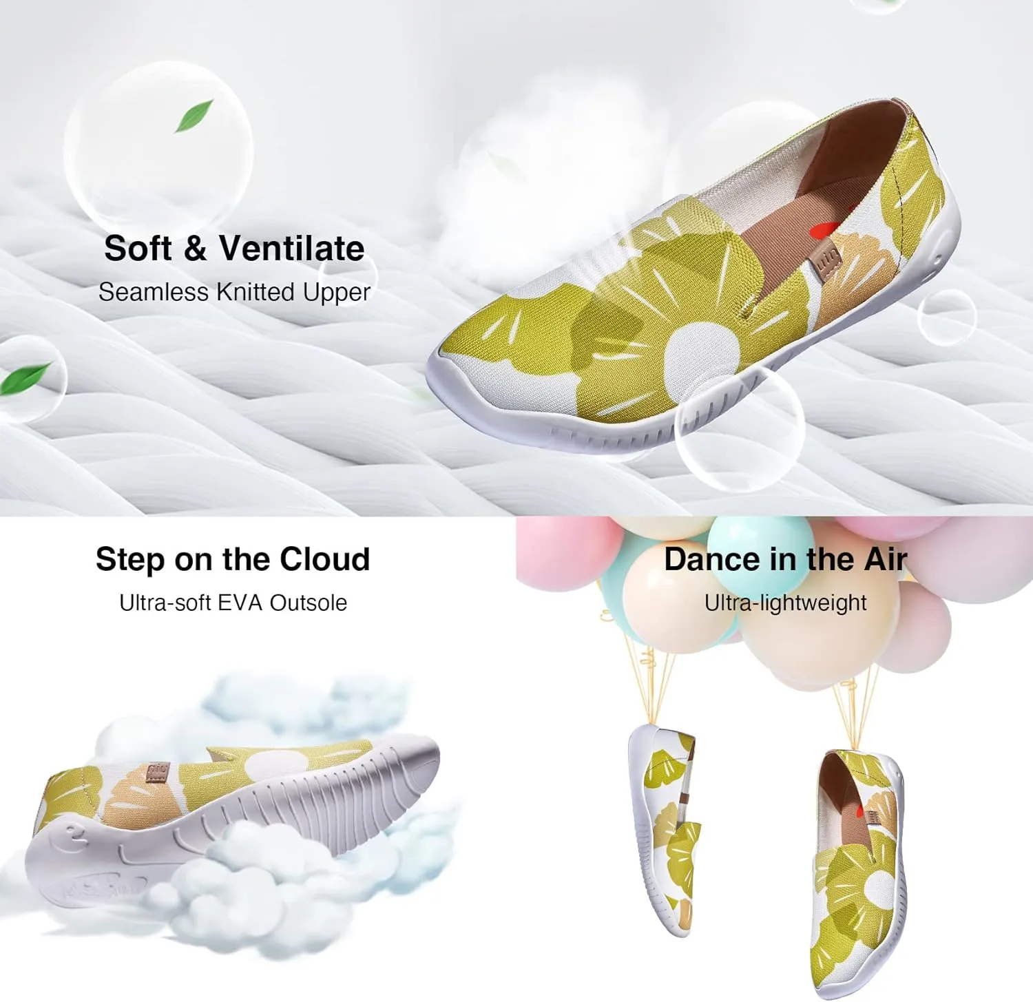 UIN Women's Art Painted Ballet Flats Slip On Pointed Toe Casual Lightweight Comfort Travel Walking Shoes Menorca Series