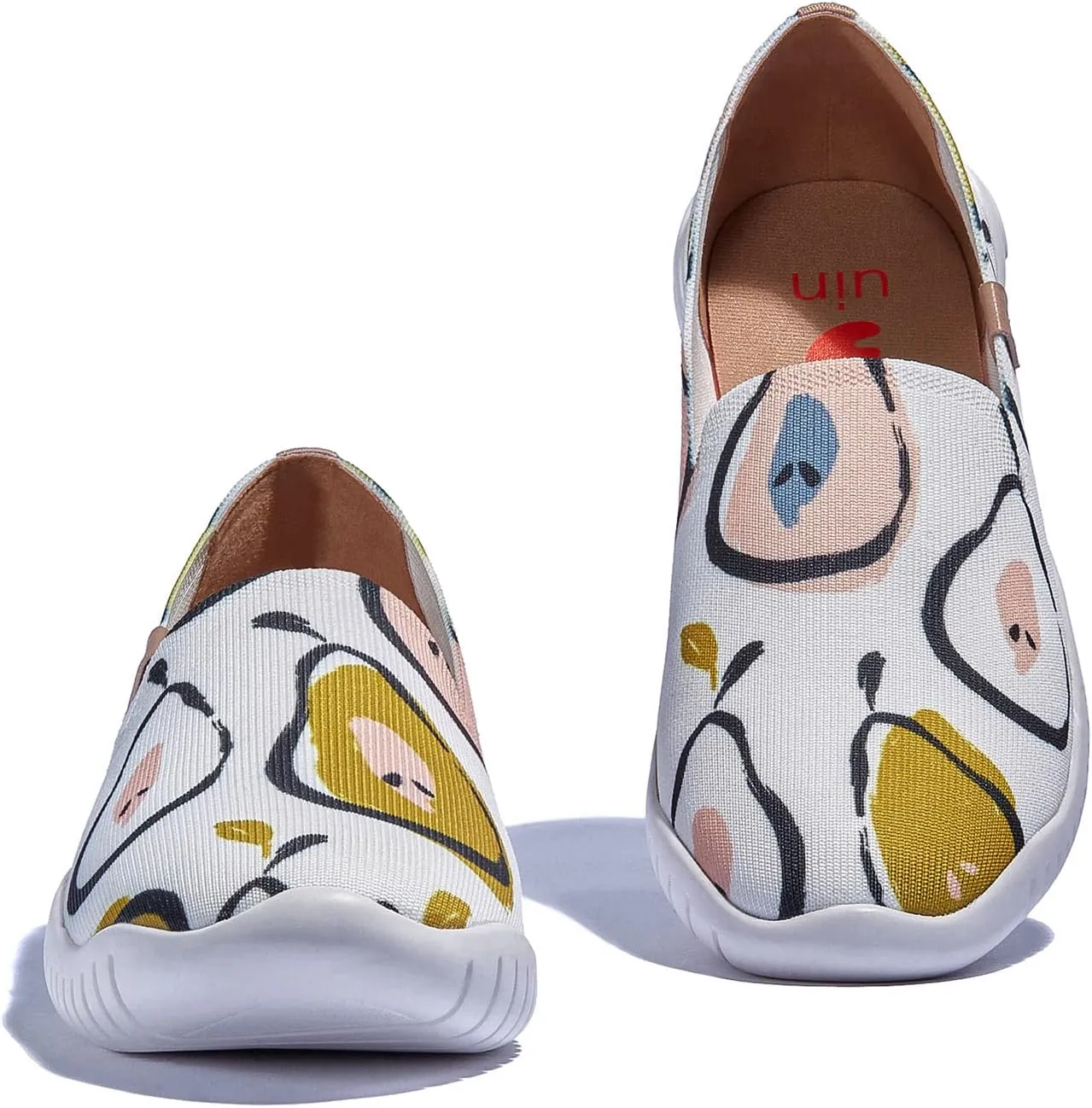 UIN Women's Art Painted Ballet Flats Slip On Pointed Toe Casual Lightweight Comfort Travel Walking Shoes Menorca Series
