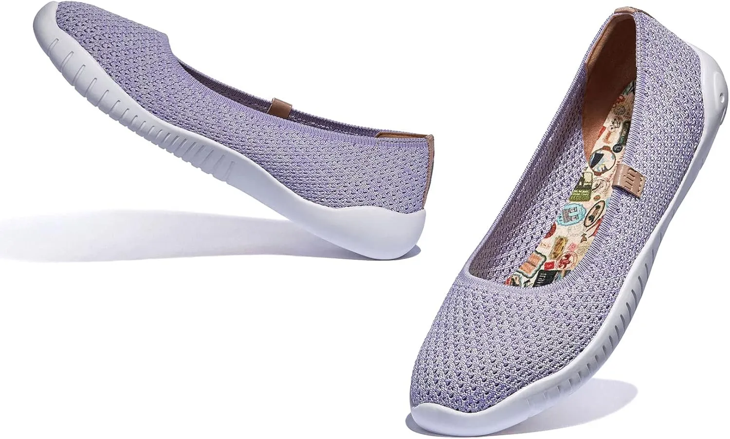 UIN Women's Art Painted Ballet Flats Slip On Pointed Toe Casual Lightweight Comfort Travel Walking Shoes Menorca Series