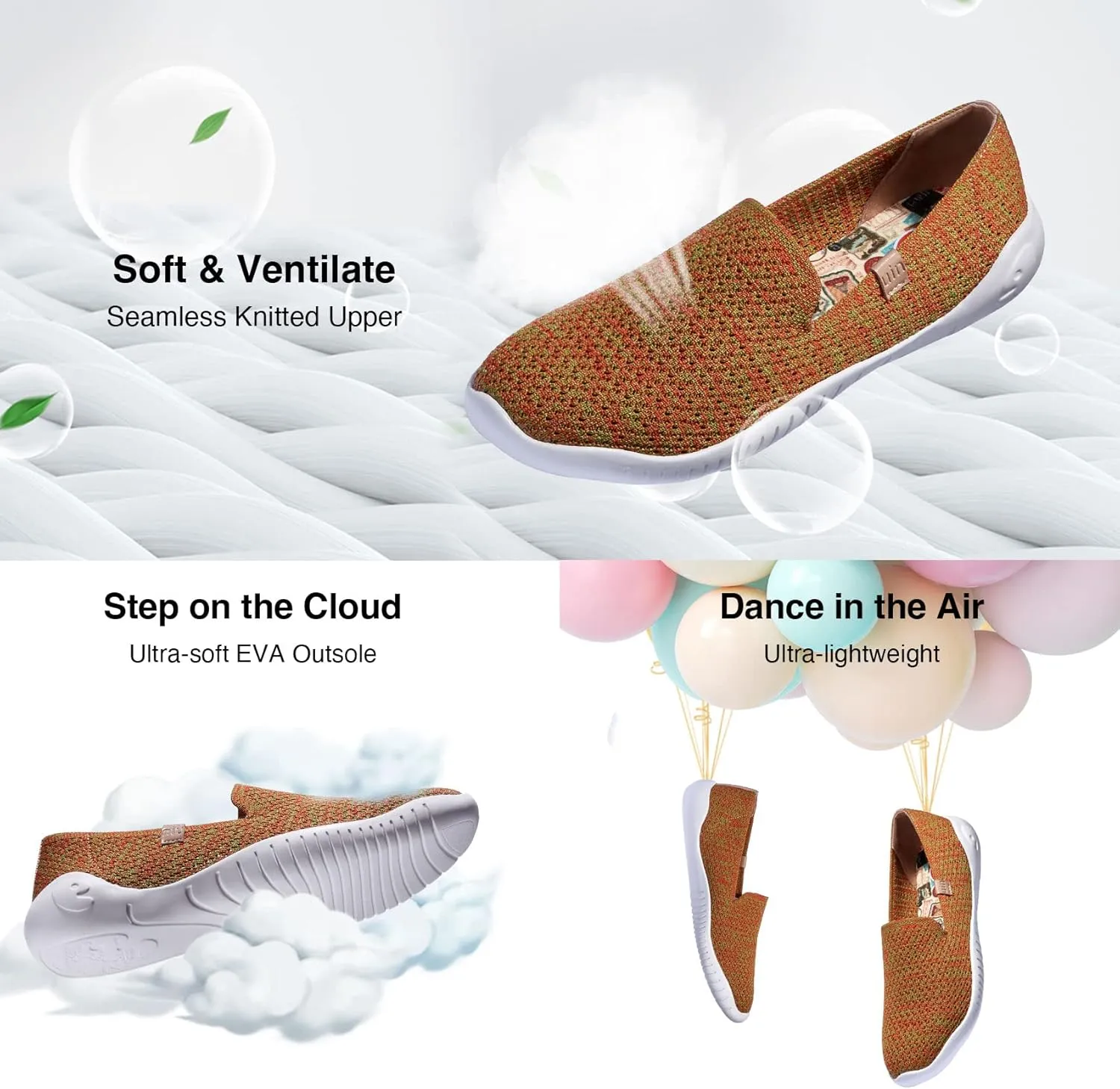 UIN Women's Art Painted Ballet Flats Slip On Pointed Toe Casual Lightweight Comfort Travel Walking Shoes Menorca Series