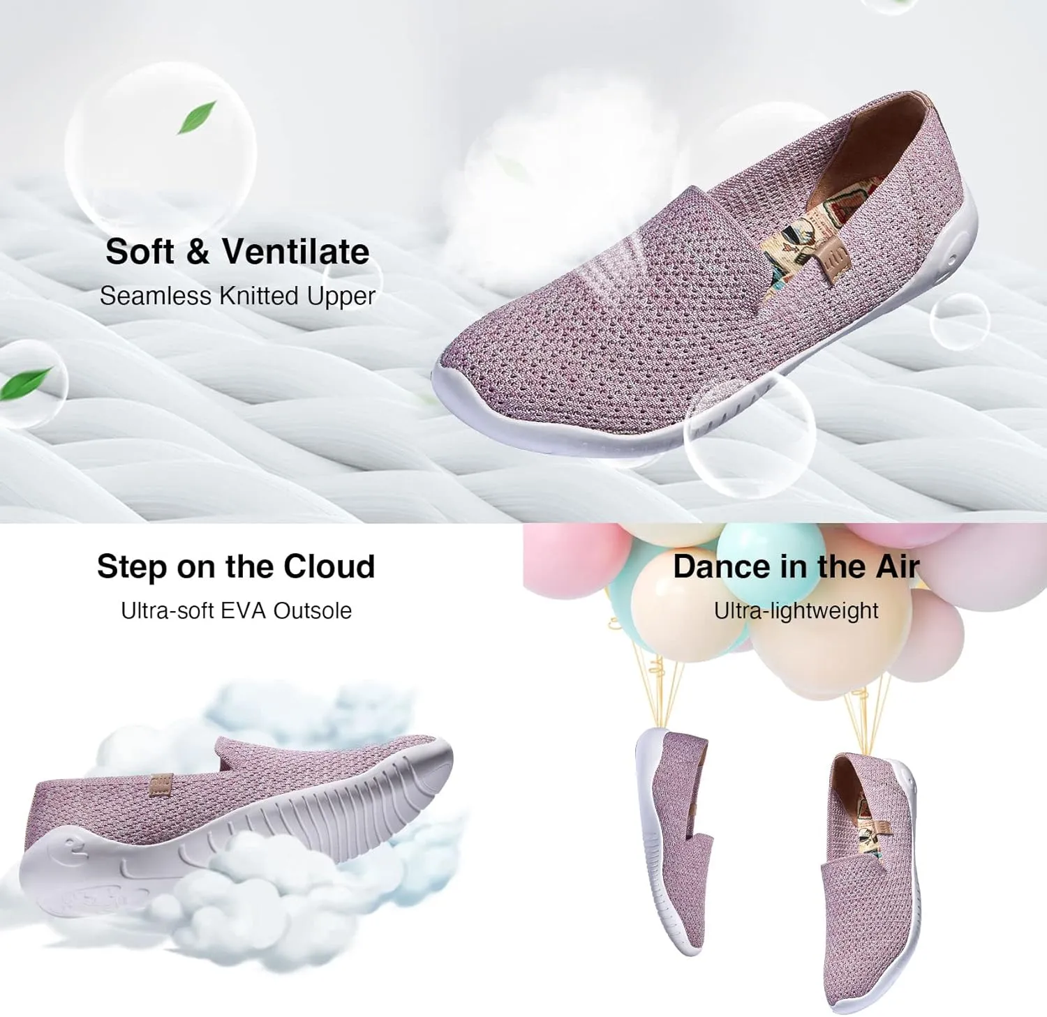 UIN Women's Art Painted Ballet Flats Slip On Pointed Toe Casual Lightweight Comfort Travel Walking Shoes Menorca Series