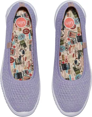 UIN Women's Art Painted Ballet Flats Slip On Pointed Toe Casual Lightweight Comfort Travel Walking Shoes Menorca Series