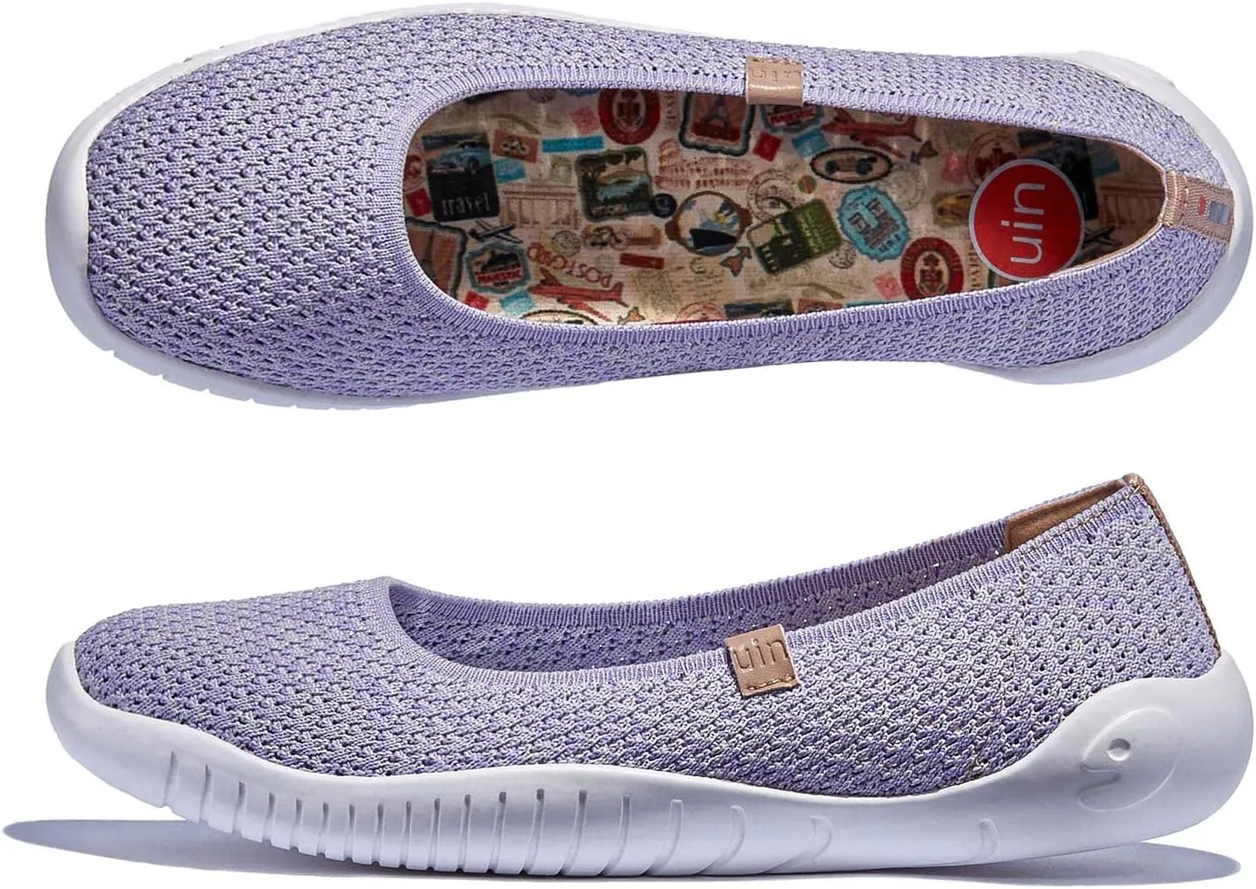 UIN Women's Art Painted Ballet Flats Slip On Pointed Toe Casual Lightweight Comfort Travel Walking Shoes Menorca Series