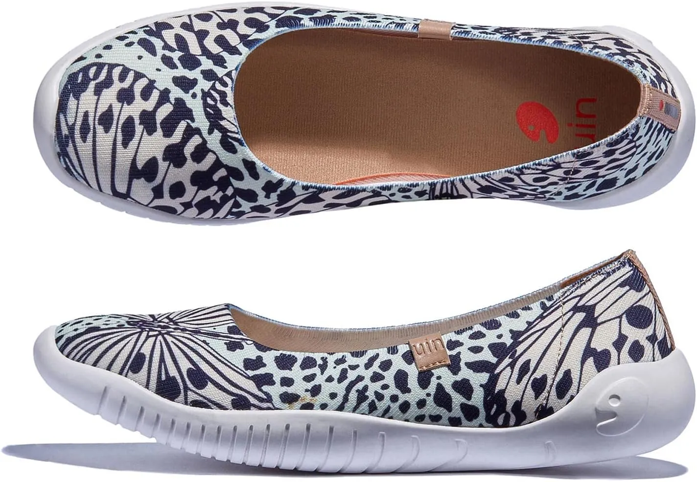 UIN Women's Art Painted Ballet Flats Slip On Pointed Toe Casual Lightweight Comfort Travel Walking Shoes Menorca Series