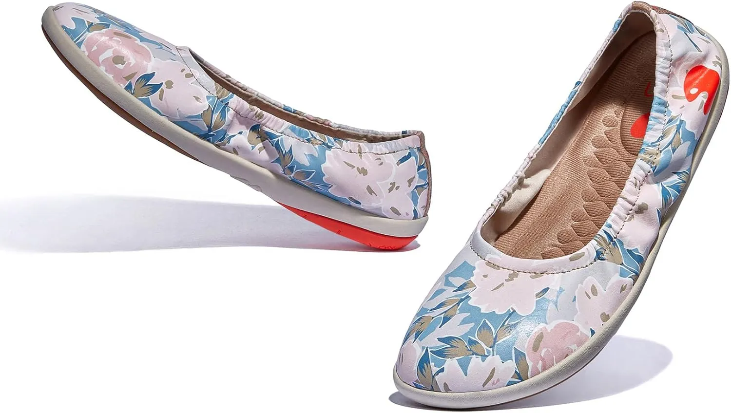 UIN Women's Ballet Flats Slip On Round Toe Casual WalkingComfortable Art Painted Travel Shoes Illites Ⅳ