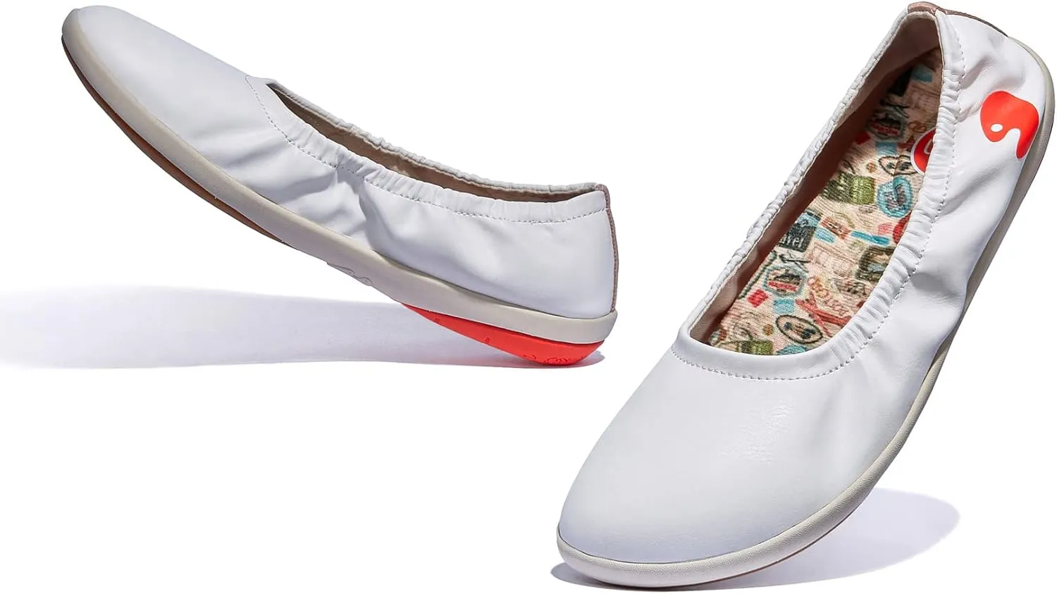 UIN Women's Ballet Flats Slip On Round Toe Casual WalkingComfortable Art Painted Travel Shoes Illites Ⅳ