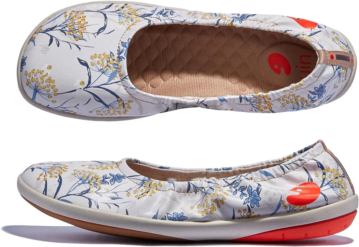 UIN Women's Ballet Flats Slip On Round Toe Casual WalkingComfortable Art Painted Travel Shoes Illites Ⅳ