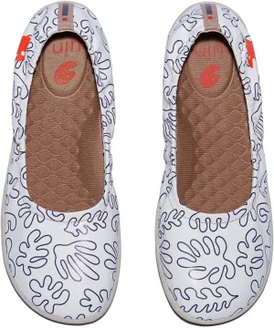 UIN Women's Ballet Flats Slip On Round Toe Casual WalkingComfortable Art Painted Travel Shoes Illites Ⅳ