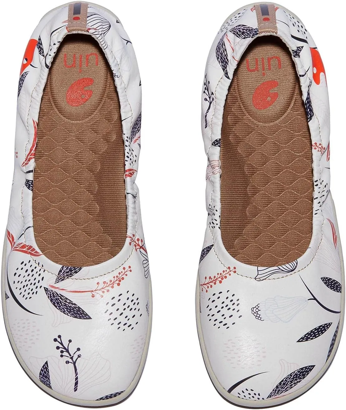 UIN Women's Ballet Flats Slip On Round Toe Casual WalkingComfortable Art Painted Travel Shoes Illites Ⅳ