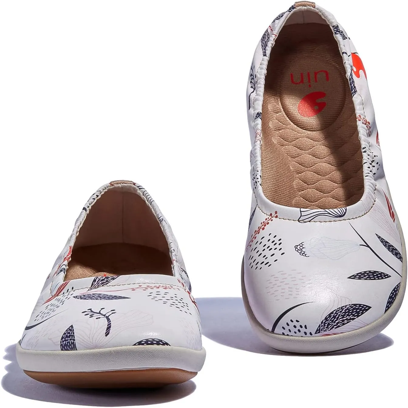 UIN Women's Ballet Flats Slip On Round Toe Casual WalkingComfortable Art Painted Travel Shoes Illites Ⅳ