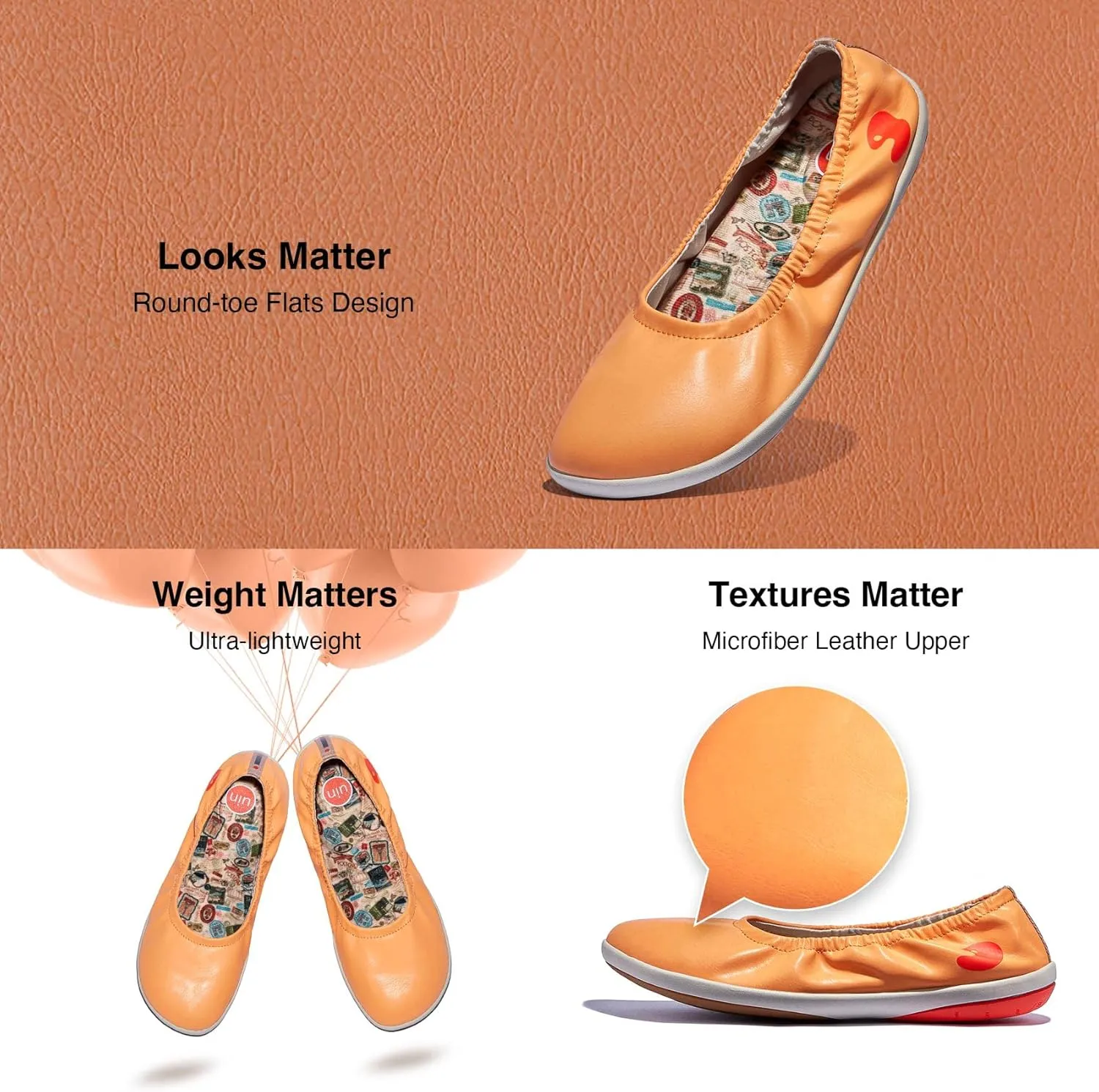 UIN Women's Ballet Flats Slip On Round Toe Casual WalkingComfortable Art Painted Travel Shoes Illites Ⅳ