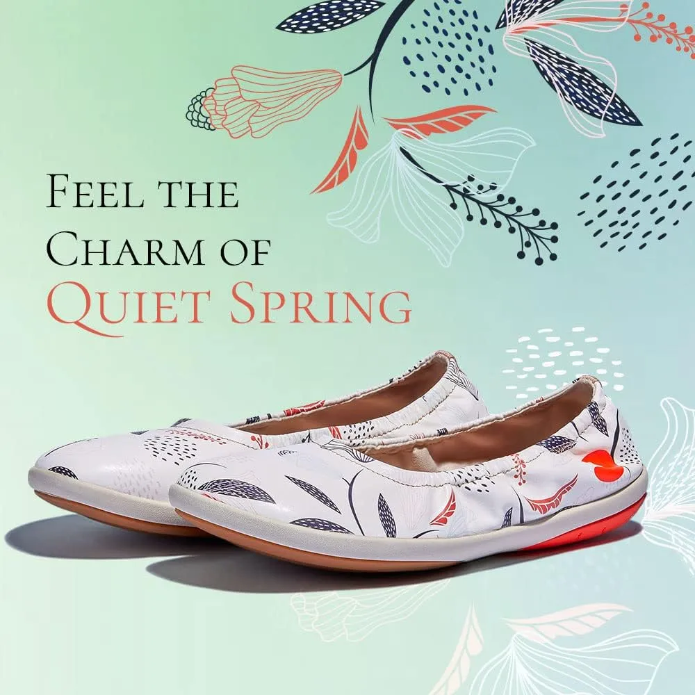 UIN Women's Ballet Flats Slip On Round Toe Casual WalkingComfortable Art Painted Travel Shoes Illites Ⅳ