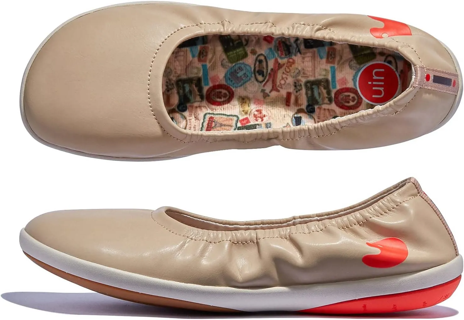 UIN Women's Ballet Flats Slip On Round Toe Casual WalkingComfortable Art Painted Travel Shoes Illites Ⅳ