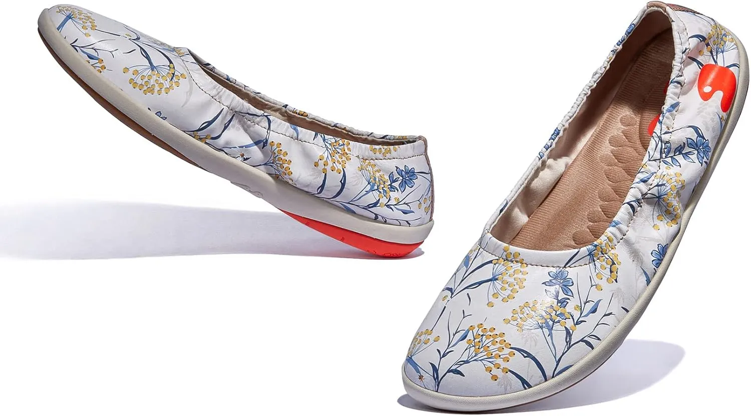 UIN Women's Ballet Flats Slip On Round Toe Casual WalkingComfortable Art Painted Travel Shoes Illites Ⅳ