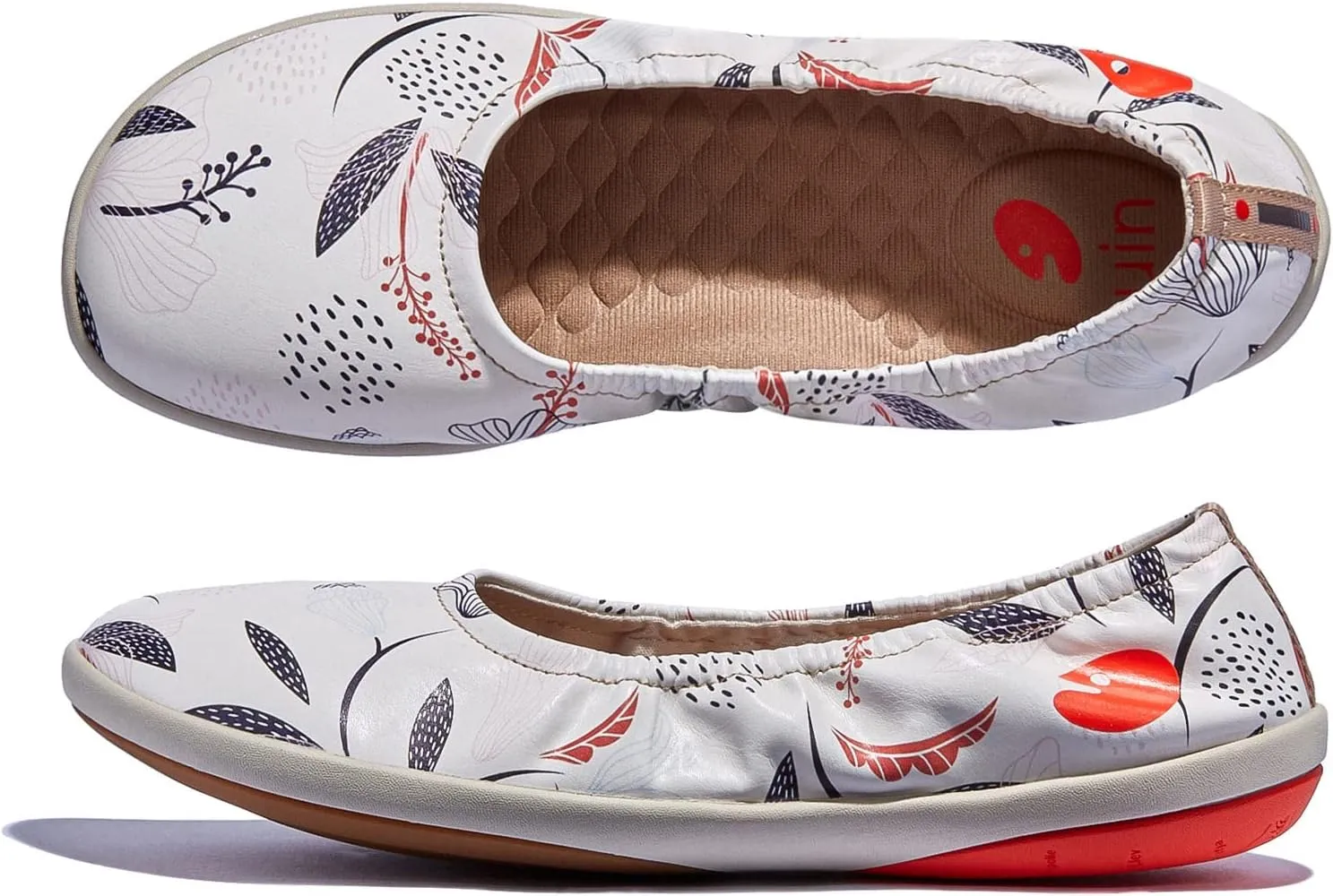 UIN Women's Ballet Flats Slip On Round Toe Casual WalkingComfortable Art Painted Travel Shoes Illites Ⅳ