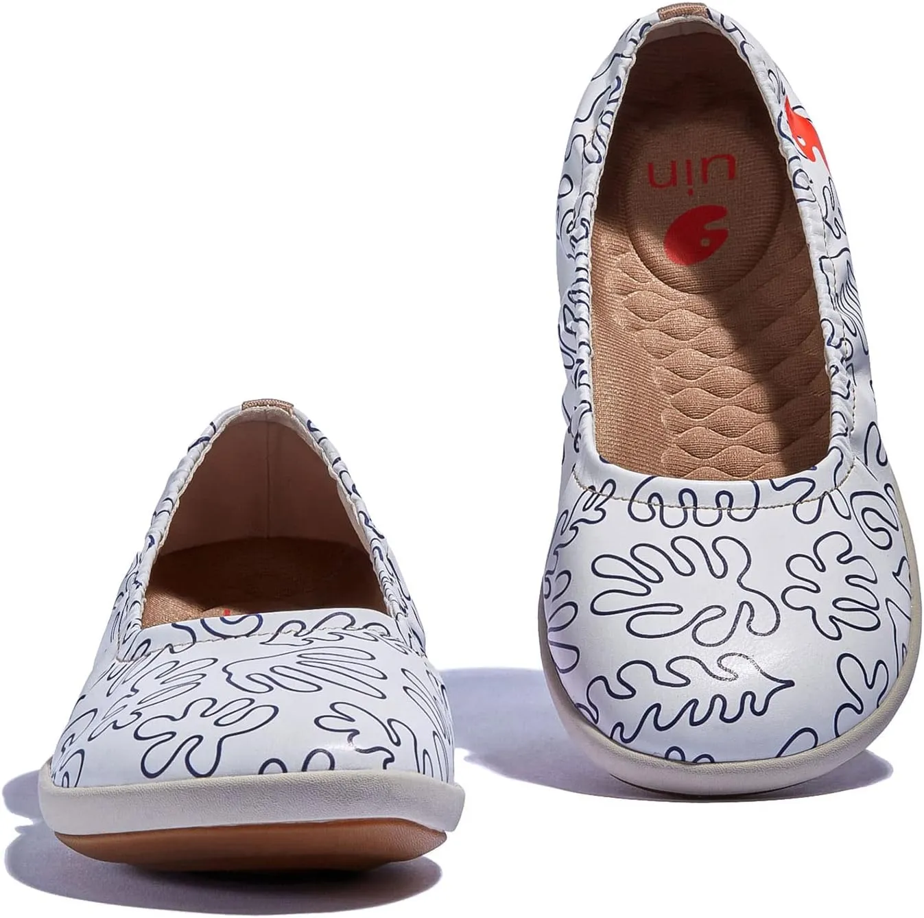 UIN Women's Ballet Flats Slip On Round Toe Casual WalkingComfortable Art Painted Travel Shoes Illites Ⅳ