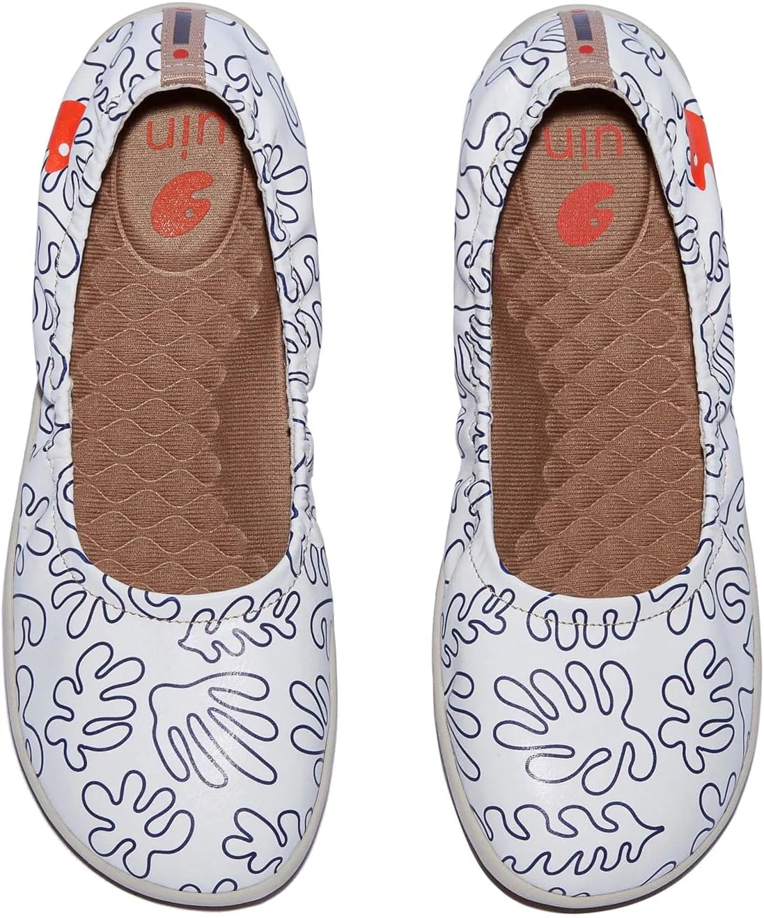 UIN Women's Ballet Flats Slip On Round Toe Casual WalkingComfortable Art Painted Travel Shoes Illites Ⅳ