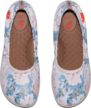 UIN Women's Ballet Flats Slip On Round Toe Casual WalkingComfortable Art Painted Travel Shoes Illites Ⅳ