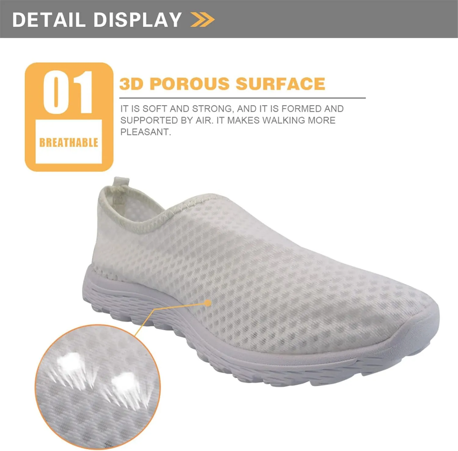 Upetstory Women Trainers Gym Running Shoes Lightweight Slip-On Walking Sneakers US6-10