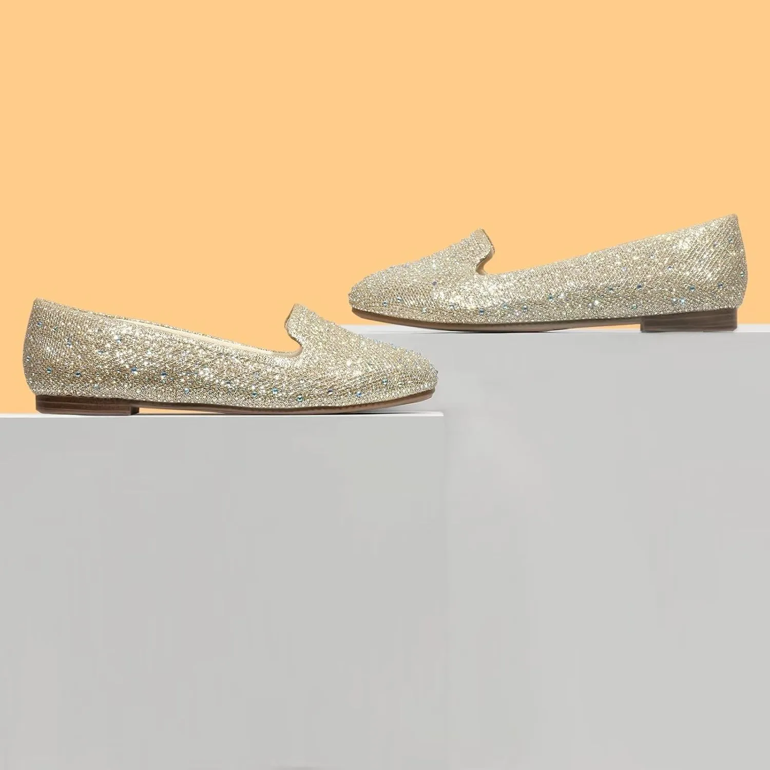 USSHOE Flats Shoes for Women Slip on Round Toe Comfortable Women's Flats Ballet Flats Shoes Loafers