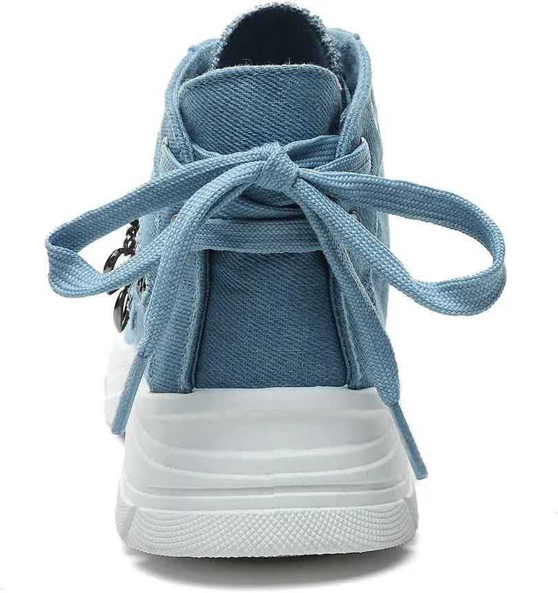 VAXAV Women's Lightweight High Top Platform Canvas Sneakers Breathable Walking Shoes