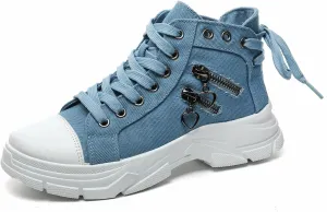 VAXAV Women's Lightweight High Top Platform Canvas Sneakers Breathable Walking Shoes