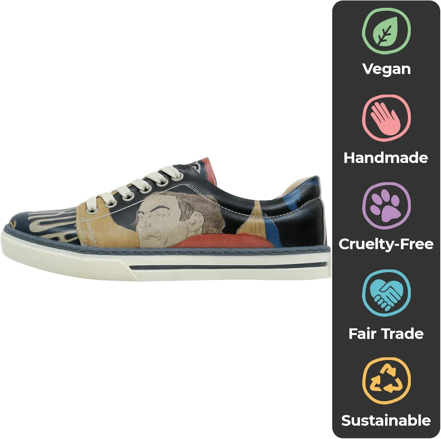 Vegan Leather Sneakers for Women - Handmade and Unique Design Fashion Sneakers for Women