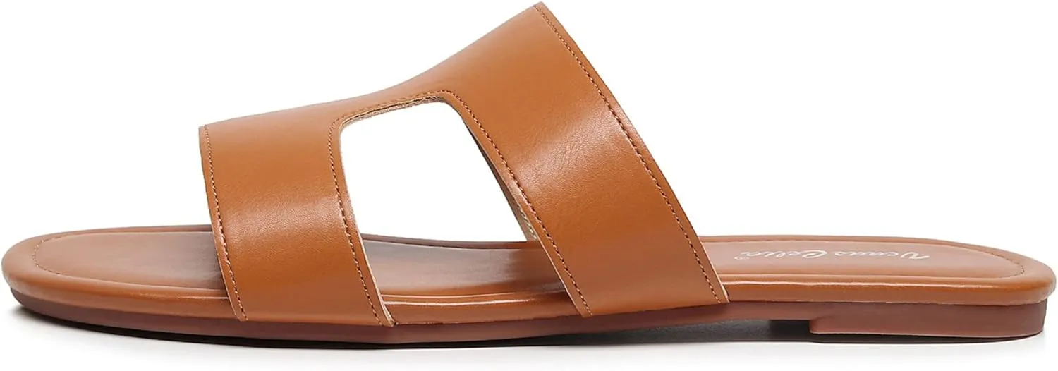 VenusCelia Women's H Band Wide Flat Sandal