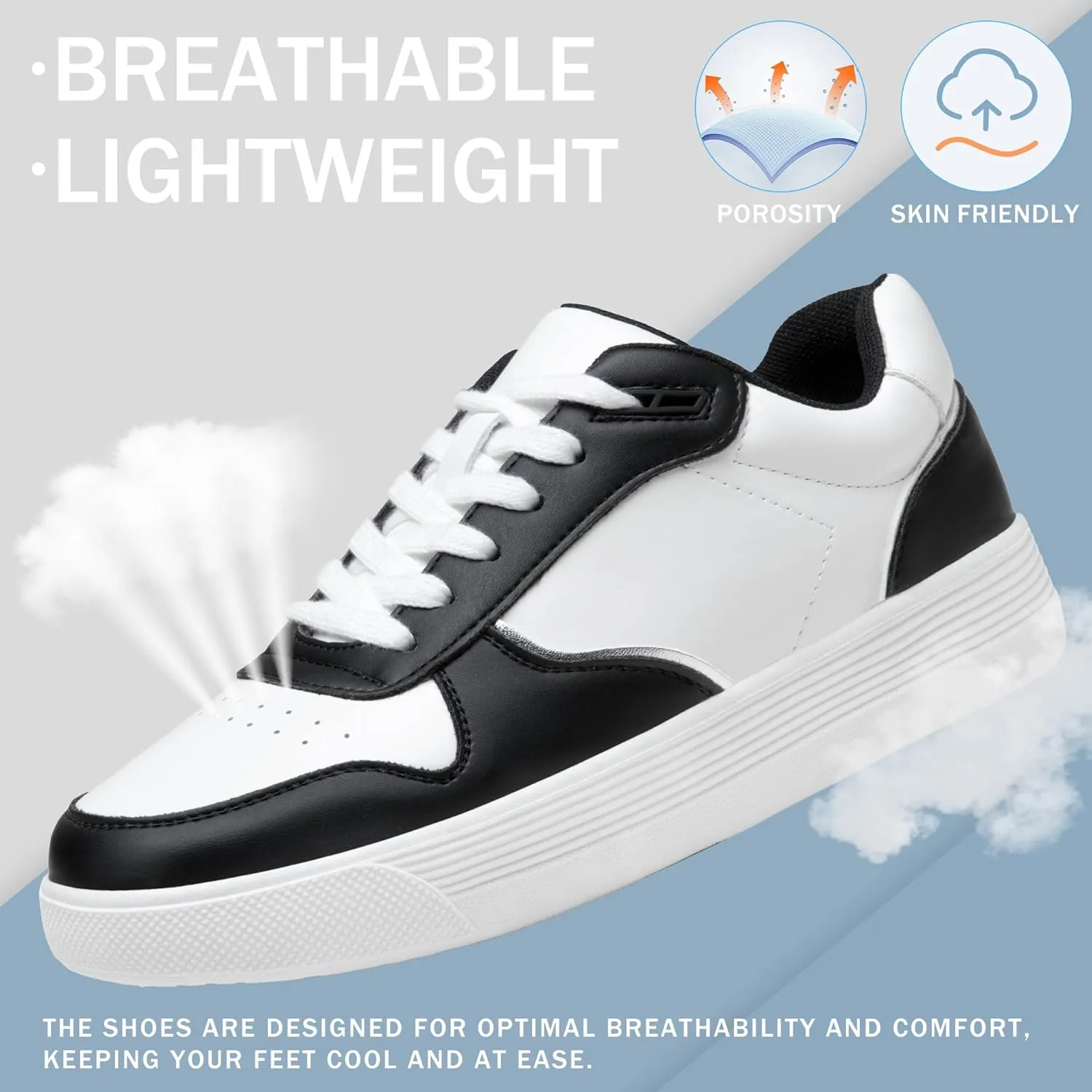 Vepose Women's Fashion Sneakers, Lace up Casual Sneakers with Arch Support, 8001 - Tennis Walking Dress Shoes for Lady