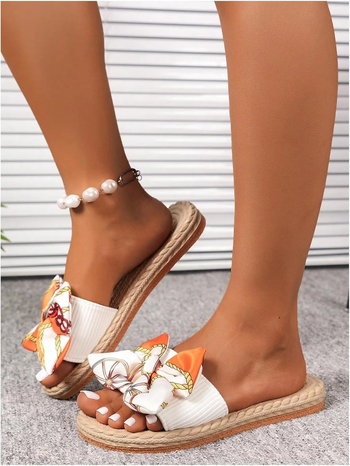 Verdusa Women's Summer Sandals Bow Open Toe Slides Slip On Flats
