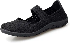 Veroders Women's Elastic Sport Sandals - Hiking Sandals Woven Elastic Walking Sandals Slip on Lightweight Sneakers