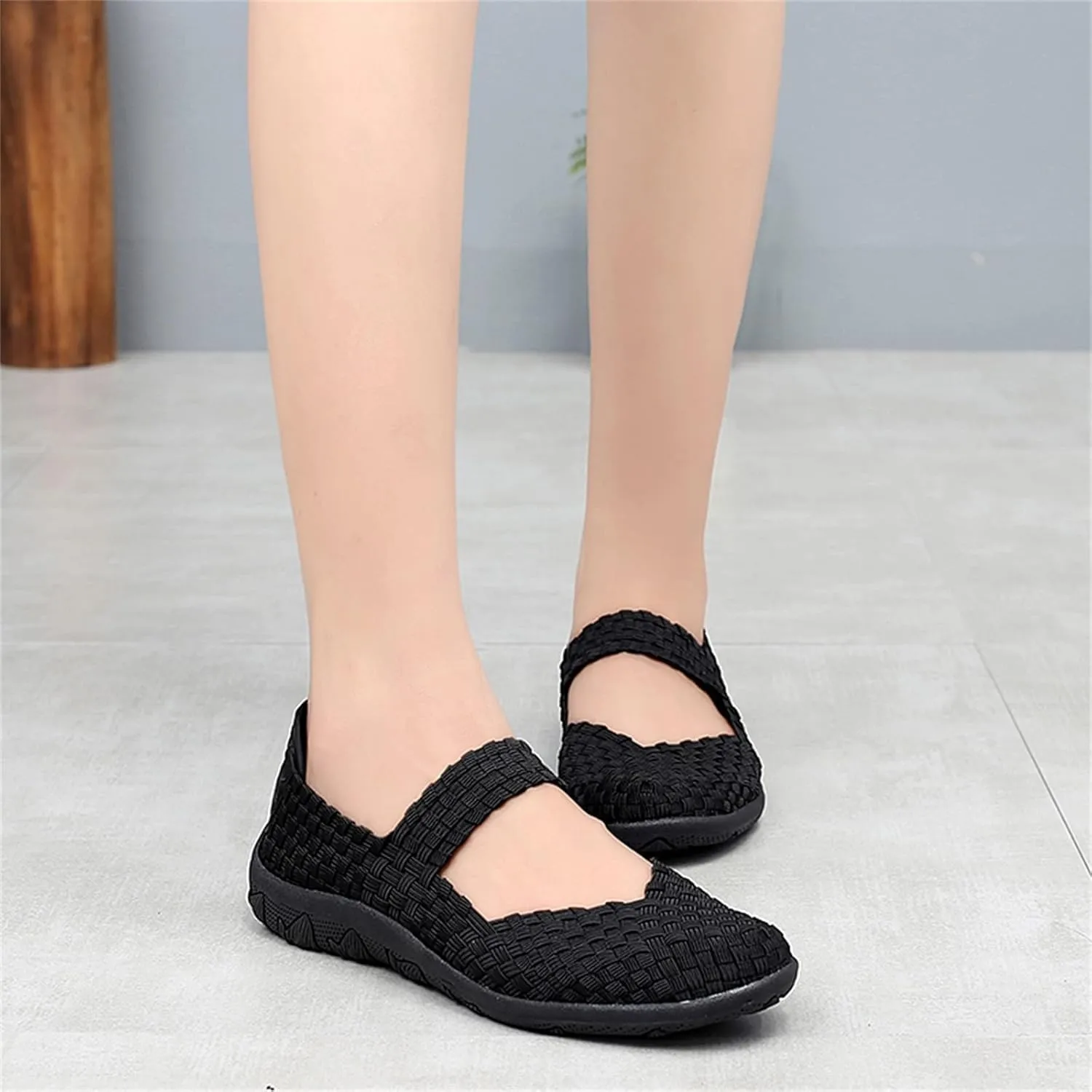 Veroders Women's Elastic Sport Sandals - Hiking Sandals Woven Elastic Walking Sandals Slip on Lightweight Sneakers
