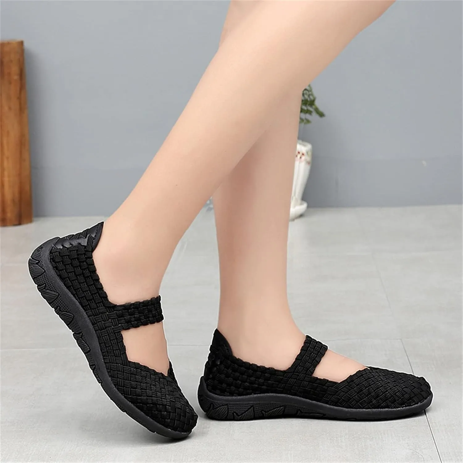 Veroders Women's Elastic Sport Sandals - Hiking Sandals Woven Elastic Walking Sandals Slip on Lightweight Sneakers