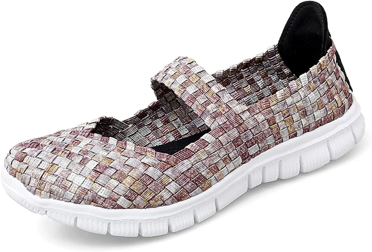 Veroders Women's Elastic Sport Sandals - Hiking Sandals Woven Elastic Walking Sandals Slip on Lightweight Sneakers