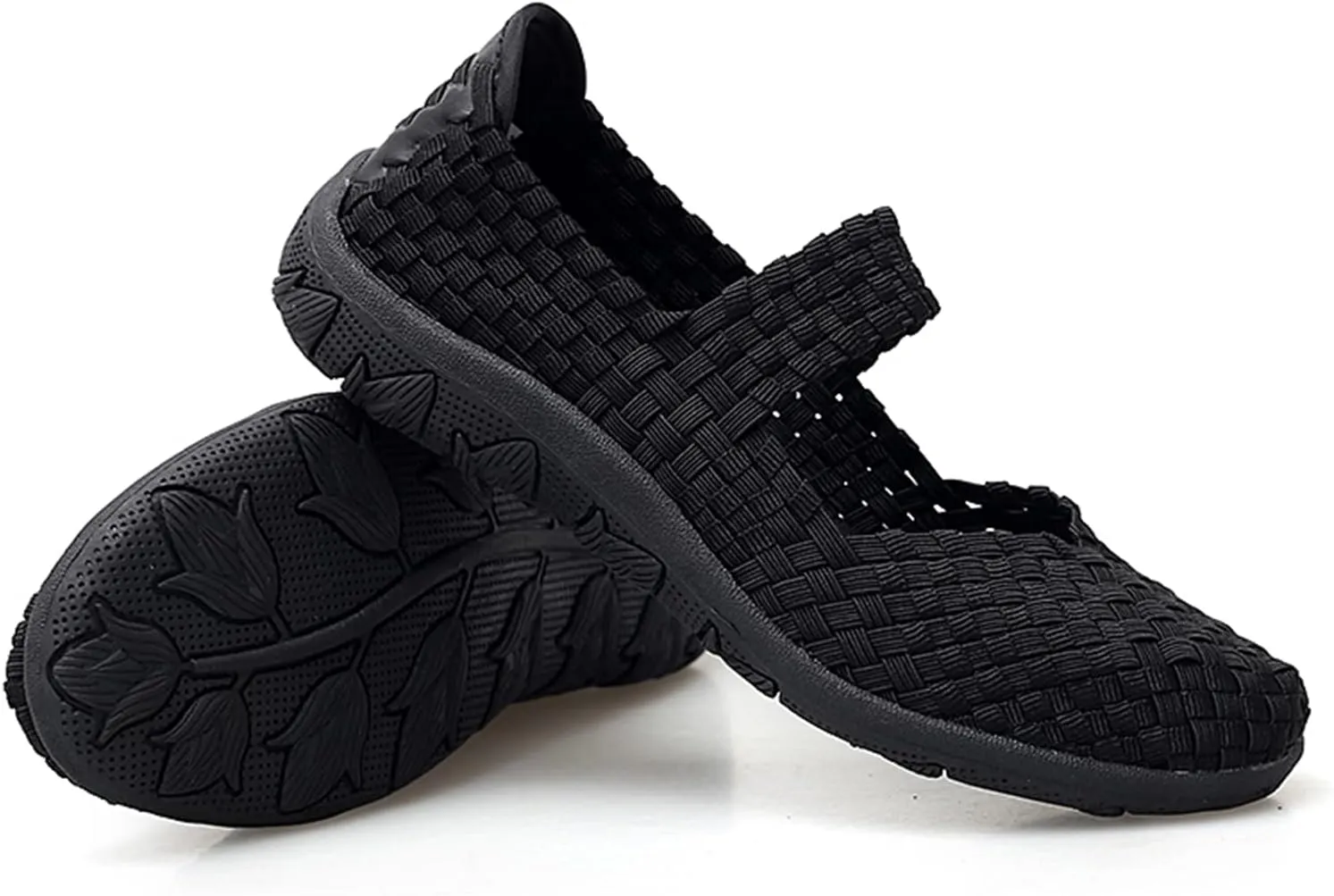 Veroders Women's Elastic Sport Sandals - Hiking Sandals Woven Elastic Walking Sandals Slip on Lightweight Sneakers
