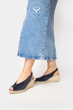 VIGUERA 2127 NAVY SUEDE - SLINGBACK ESPADRILLE WEDGES