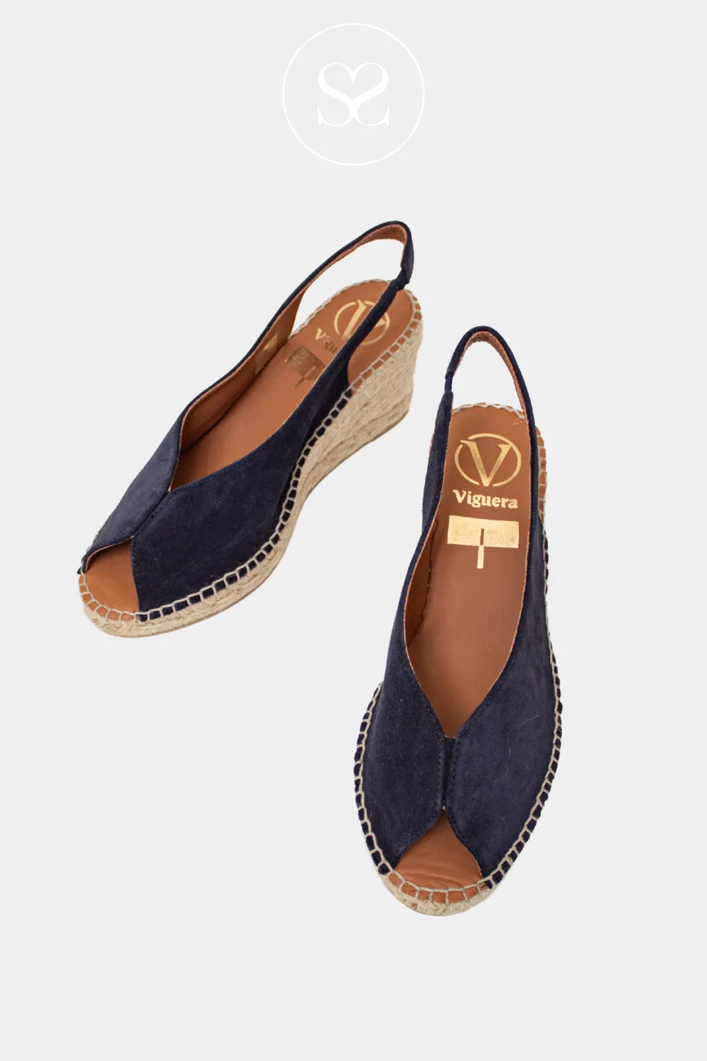 VIGUERA 2127 NAVY SUEDE - SLINGBACK ESPADRILLE WEDGES