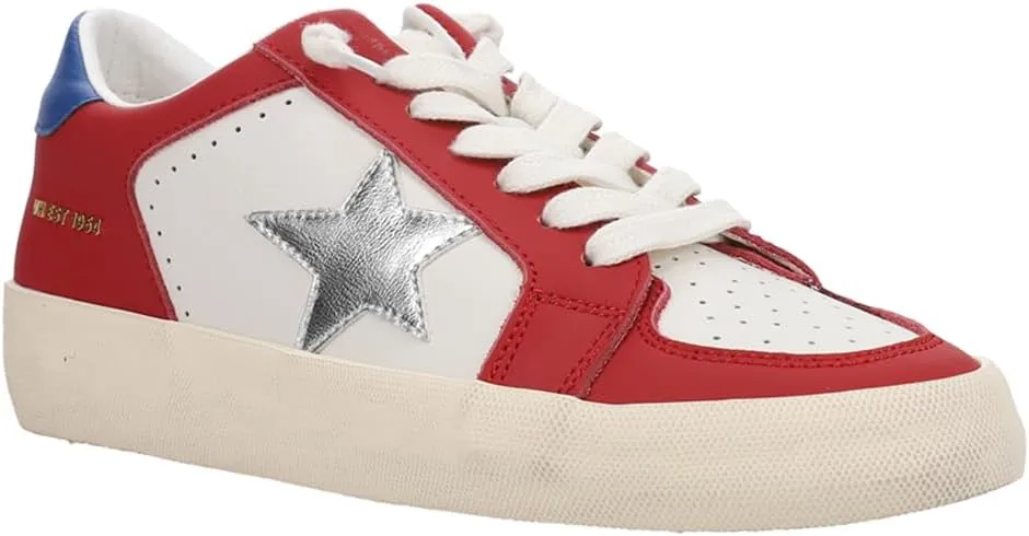 Vintage Havana Womens Reflex Metallic Slip On Sneakers Shoes Casual - Blue, Red