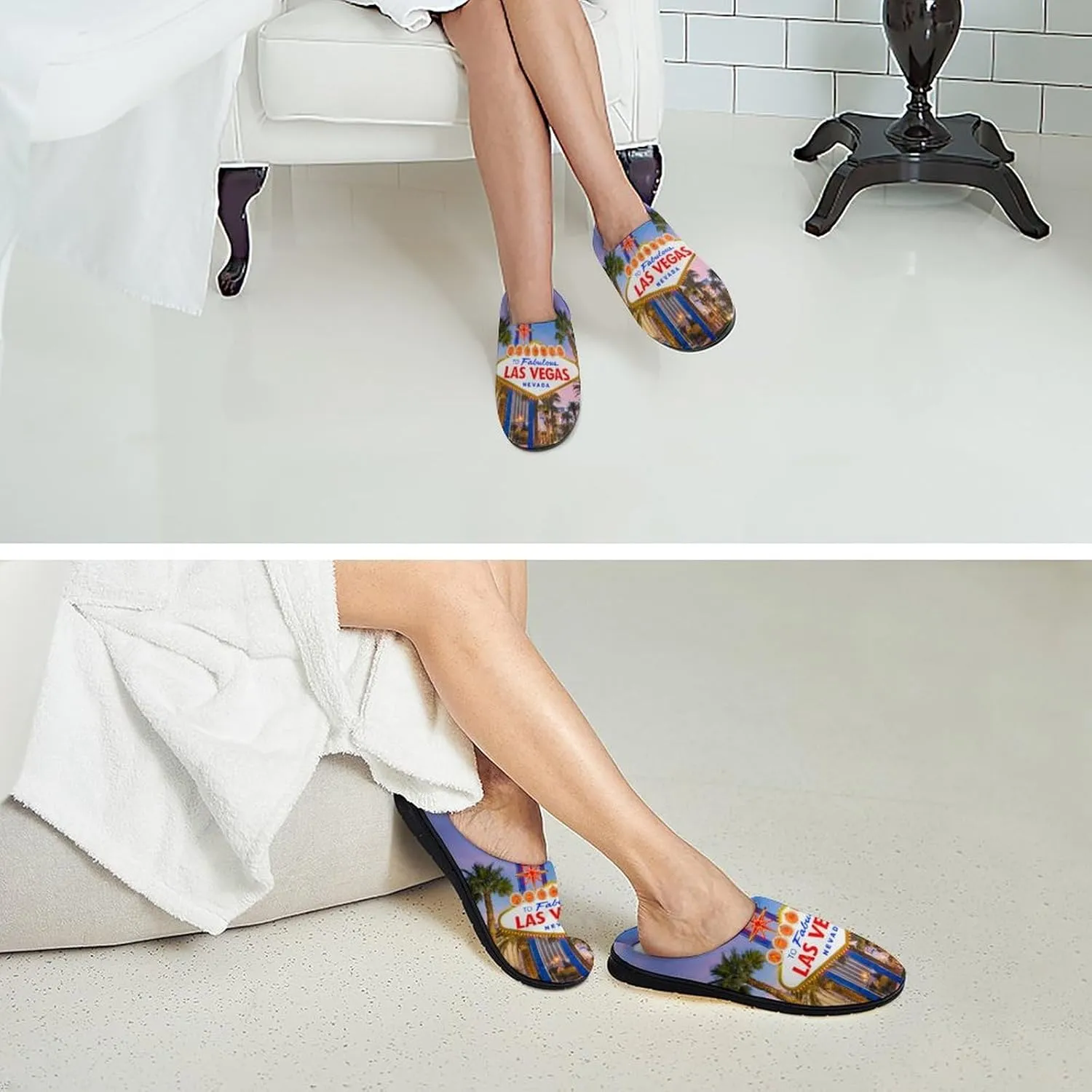 Vintage Sea And Nautical House Slippers for Women Soft Cotton Indoor Shoes Non Skid On Bedroom