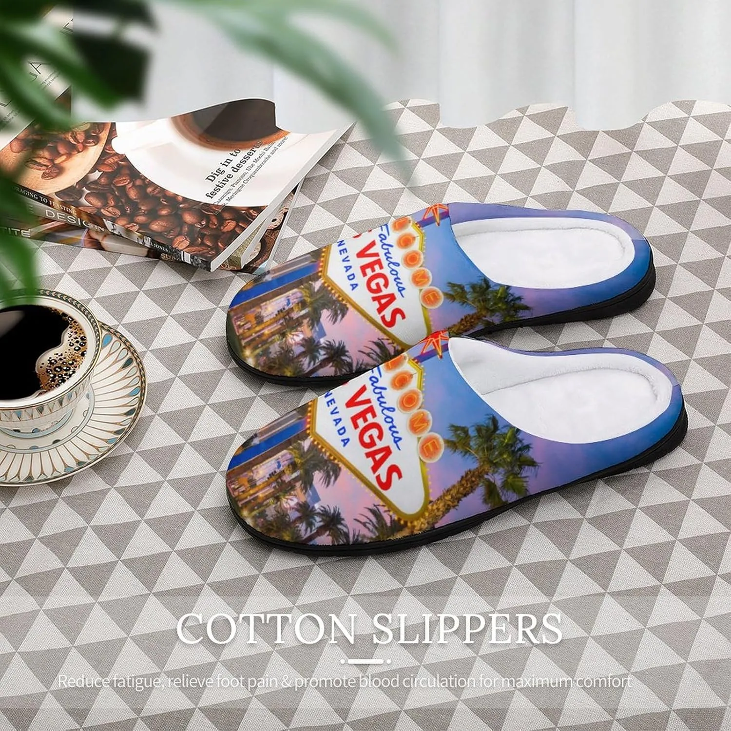 Vintage Sea And Nautical House Slippers for Women Soft Cotton Indoor Shoes Non Skid On Bedroom
