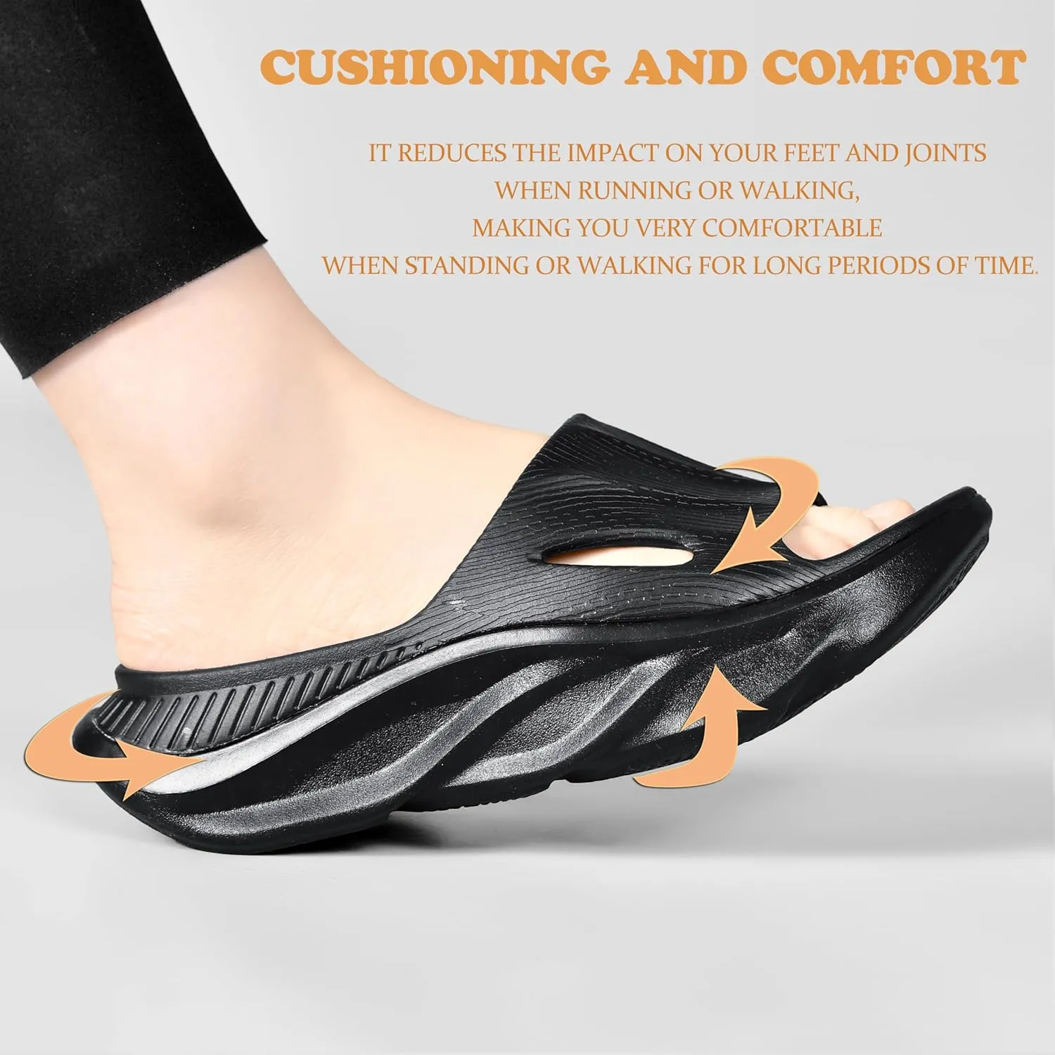 VIYEAR Womens Mens Recovery Slides with Comfortable Plantar Fasciitis Arch Support,Unisex Orthotic Walking Thick Cushion Sport Sandals Reduces Stress on Feet