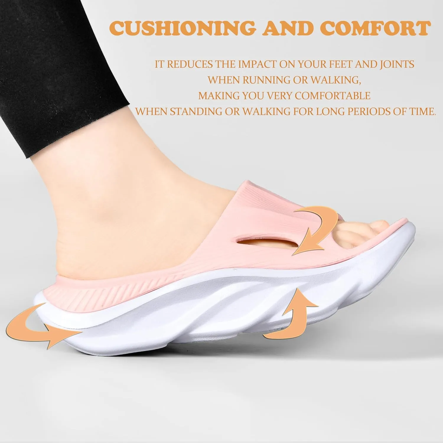 VIYEAR Womens Mens Recovery Slides with Comfortable Plantar Fasciitis Arch Support,Unisex Orthotic Walking Thick Cushion Sport Sandals Reduces Stress on Feet