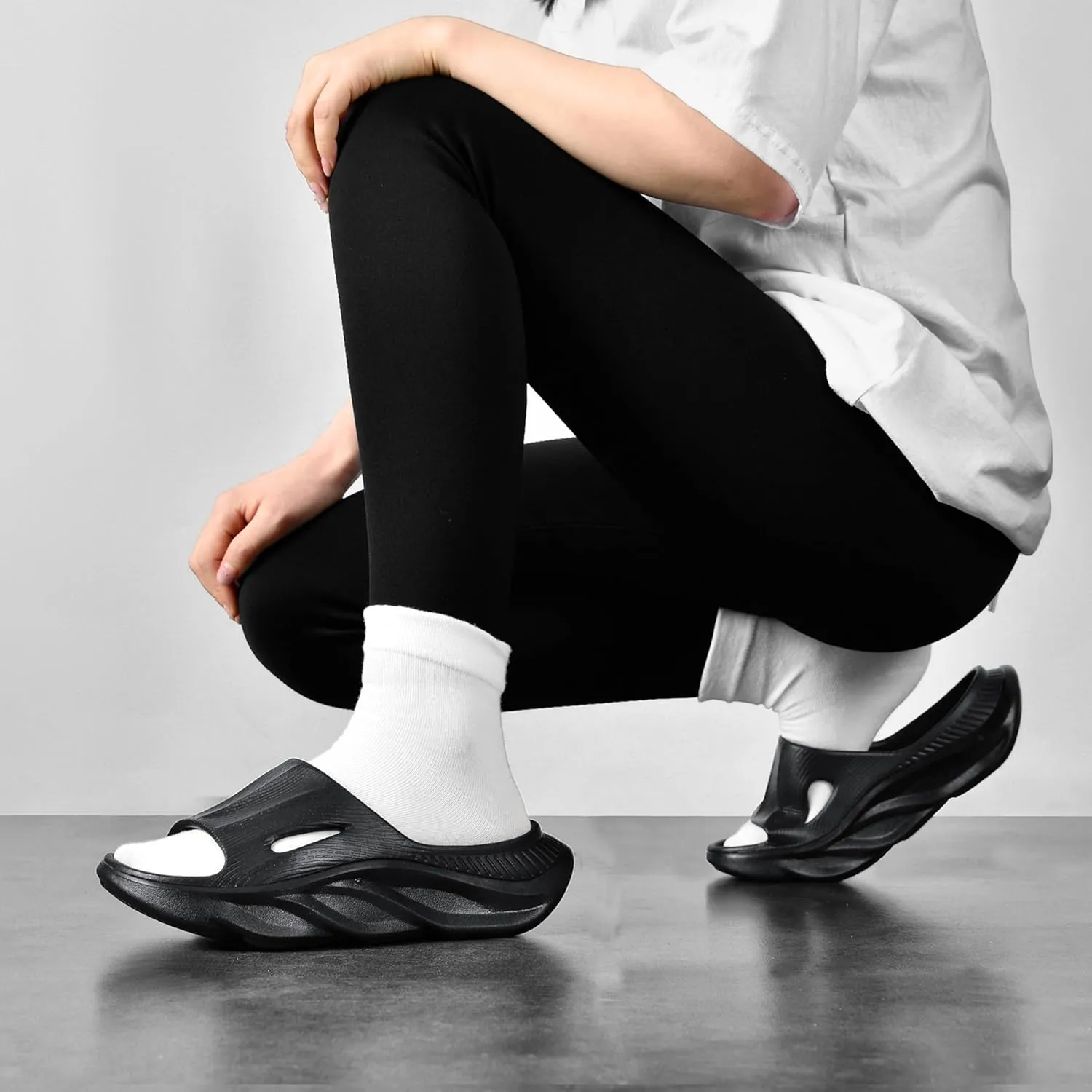 VIYEAR Womens Mens Recovery Slides with Comfortable Plantar Fasciitis Arch Support,Unisex Orthotic Walking Thick Cushion Sport Sandals Reduces Stress on Feet