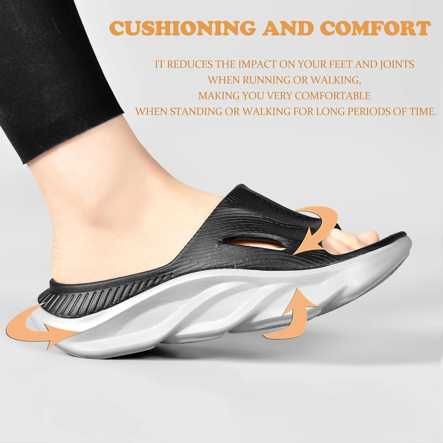 VIYEAR Womens Mens Recovery Slides with Comfortable Plantar Fasciitis Arch Support,Unisex Orthotic Walking Thick Cushion Sport Sandals Reduces Stress on Feet