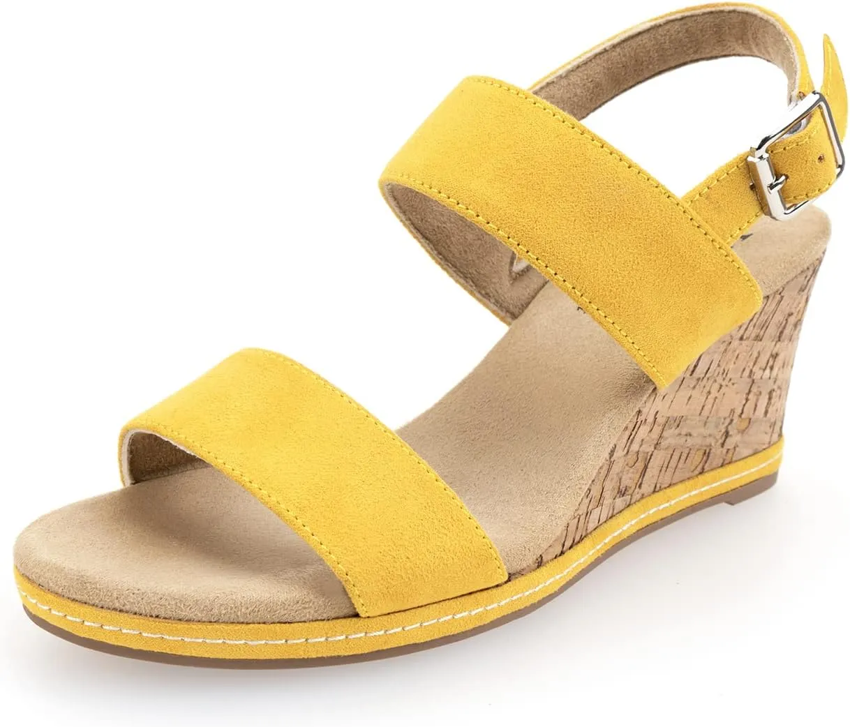 VJH confort Women's Wedge Sandals Buckle Straps Cork Platform Comfort Slingback Dress Open Toe Sandals